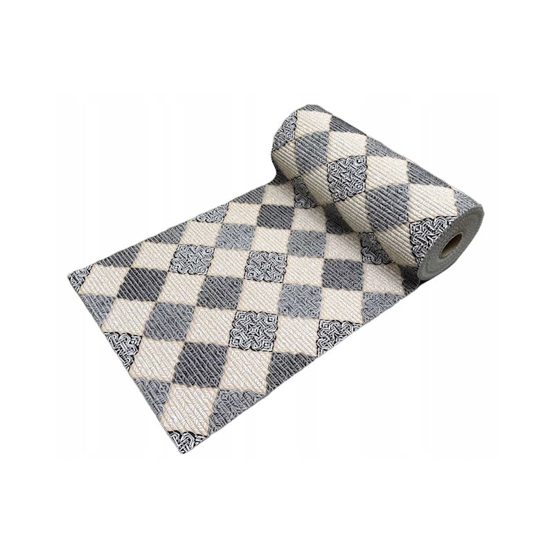 Dywanik Mata Antypoślizgowa łazienka 65x10 cm CZARNA BEŻ ROMBY 525D