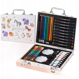 Zestaw Artystyczny dla Dzieci z Walizką 68 elementów kredki farbki