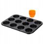 Forma do muffinek granitowa Vilde 26,5 x 35,5cm z foremkami silikonowymi