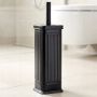 Szczotka do toalety silikonowa ze stojakiem metalowym czarna WC 36,5 cm