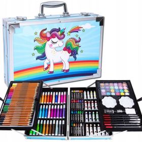Zestaw Artystyczny dla Dzieci z Walizką Jednorożec kredki farby 145
