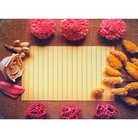 Podkładka mata na stół dwustronna korkowa laminowana 39x28,5 cm kwiatki