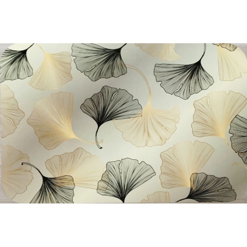 PODKŁADKA MATA STOŁOWA LAMINOWANA NA STÓŁ ZŁOTO- CZARNE LISTKI