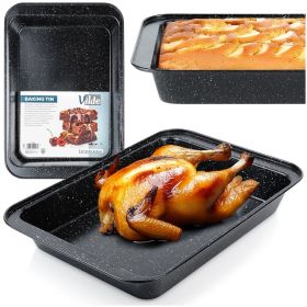 BRYTFANNA GRANITOWA BLACHA DO PIECZENIA CIAST MIĘS FRYTEK 37,5x25,5x5CM