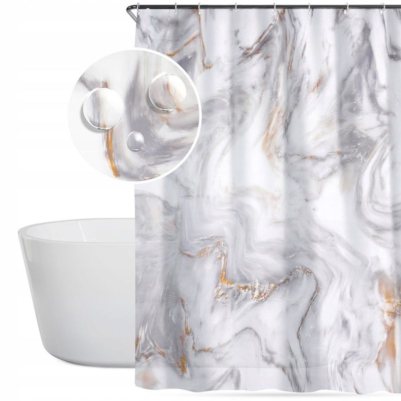 Zasłona łazienkowa prysznicowa winylowa wodoodporna 180 x 180 cm MARMUR