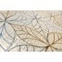 CERATA BROKATOWA OBRUS LIŚCIE BEŻ SZARE BROKAT