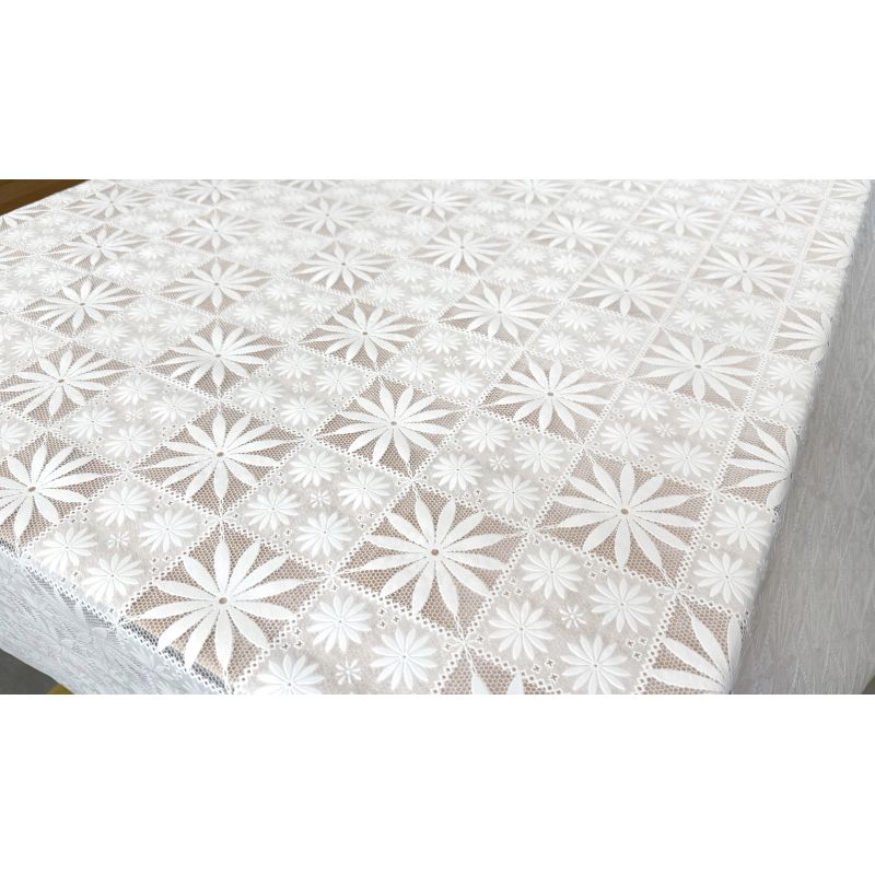 CERATA KORONKOWA KORONKA BIAŁA W KWIATUSZKI KWIATKI OBRUS NA WYBRANY WYMIAR