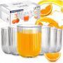 Szklanki Zestaw 6 szt 250 ml Ryflowane Szkło do wody lemoniady napoju