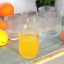 Szklanki Zestaw 6 szt 250 ml Ryflowane Szkło do wody lemoniady napoju