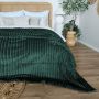 KOC narzuta na łóżko w pasy tłoczony Mikrofibra 160x200 ZIELONY Nuvio