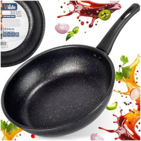Patelnia tradycyjna Basic Line 24 cm granitowa powłoka nieprzywierająca