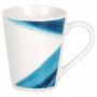 Zestaw serwis obiadowy porcela Biały niebieski wzór 16 el do mikrofalówki