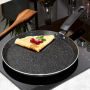 Patelnia do naleśników płaska Vilde Simple Home 24 cm granitowa powłoka