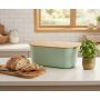 Miętowy chlebak plastikowy z bambusową pokrywką Excellent Houseware