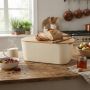 Kremowy ecru chlebak plastikowy z bambusową pokrywką Excellent Houseware