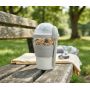 Pojemnik na jogurt musli sałatkę z łyżeczką 600ml silikonowy uchwyt Szary