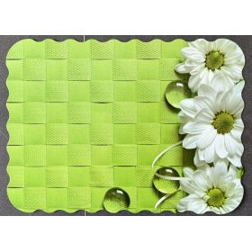Podkładka mata na stół dwustronna korkowa laminowana 39x28,5 cm stokrotki