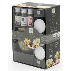 Zestaw do Aromaterapii Kominek Ceramiczny + 3 Olejki Zapachowe + 3 Świece