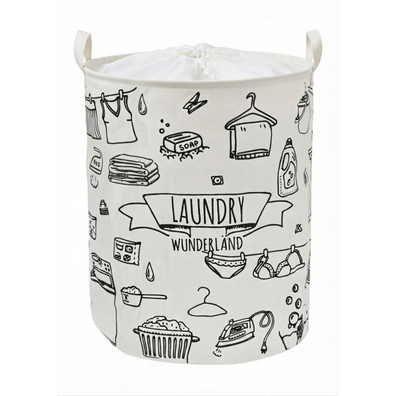 Kosz na Pranie Składany Płócienny Wodoodporny Duży 70L 42x52 cm Laundry 1