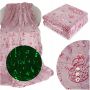 Koc 150x200 Mikrofibra Fluorescencyjny ŚWIECĄCY w ciemności Bałwanki fiolet