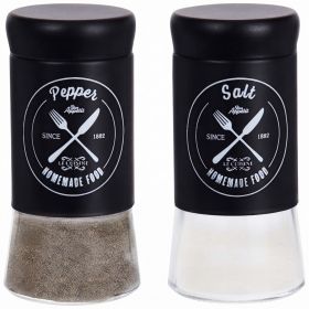 Solniczka i pieprzniczka Nowoczesny zestaw szklany czarny Salt i Pepper