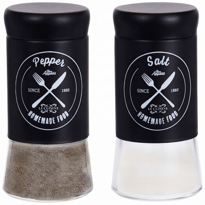 Solniczka i pieprzniczka Nowoczesny zestaw szklany czarny Salt i Pepper