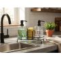 Dozownik Mydła i Płynu do Naczyń Szklany 2x450ml + Stojak Metalowy Loft