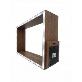 Półka Wisząca LED 49,5x24x10cm Ciemny Dąb z włącznikiem na baterie