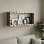 Półka Wisząca LED 49,5x24x10cm Ciemny Dąb z włącznikiem na baterie