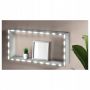 Nowoczesna Półka Wisząca LED 49,5x24x10cm Biała z włącznikiem na baterie