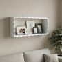 Nowoczesna Półka Wisząca LED 49,5x24x10cm Biała z włącznikiem na baterie