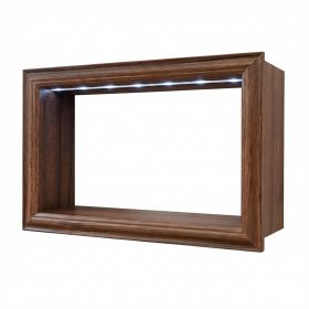 Półka wisząca LED Ciemny Dąb 40 cm x 25cm x 10cm z włącznikiem na baterie