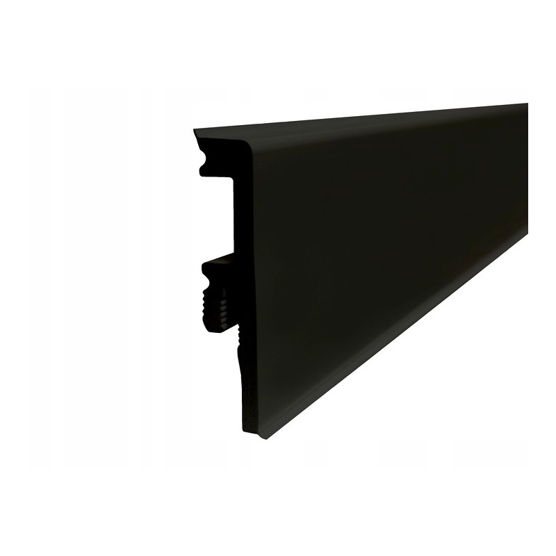 LISTWA PRZYPODŁOGOWA VENEZIA WODOODPORNA 75MM PCV CZARNA NA METRY