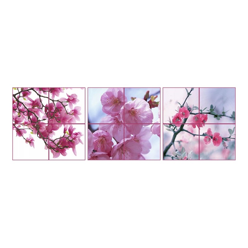 komplet 3 naklejki na płytki ścianę szybę szkło kwiat magnolii npk 167-P15