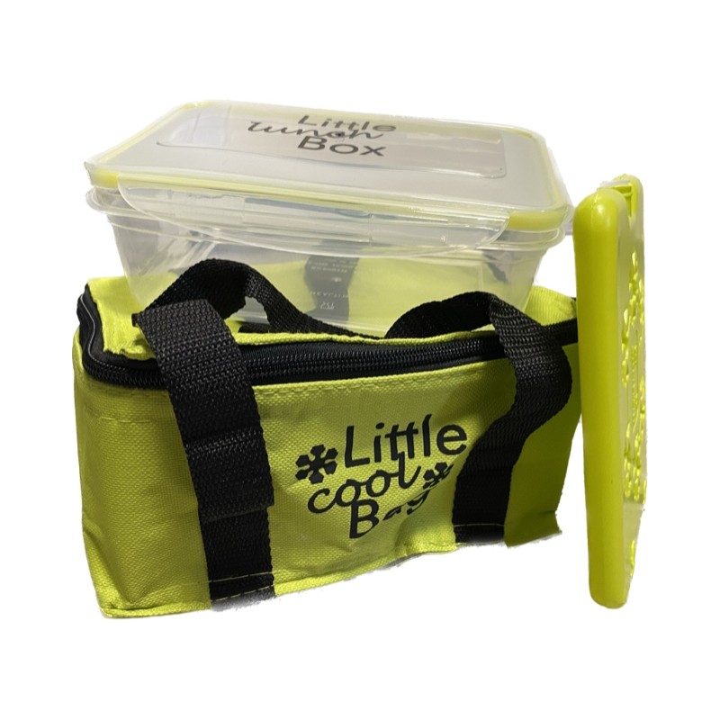 Lunch box z torbą termiczną i wkładem chłodzącym zielony