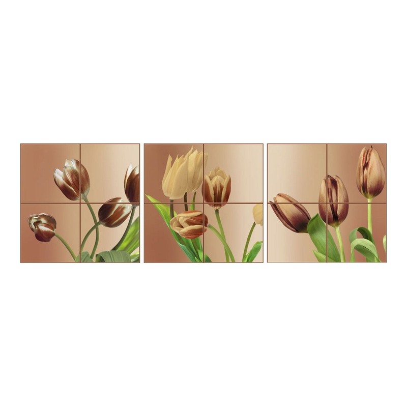 Komplet 3 naklejki na płytki ścianę szybę szkło kwiat tulipany npk 167-P16