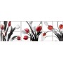 Komplet 3 naklejki na płytki ścianę szybę szkło kwiat tulipany npk 167-P19