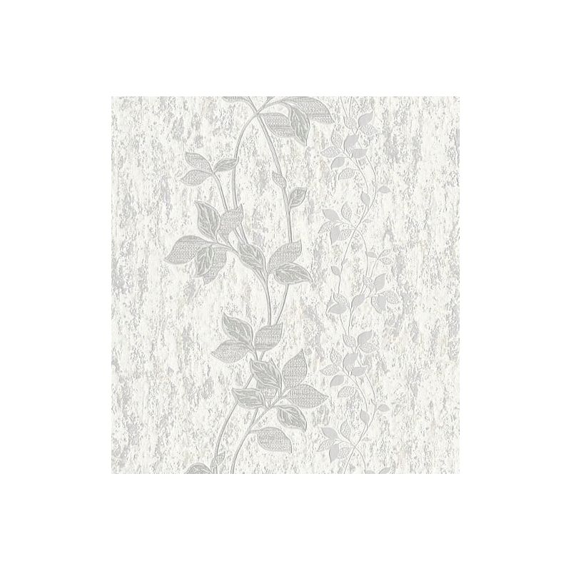 Tapeta 3724-01 liście szara biel srebrny brokat