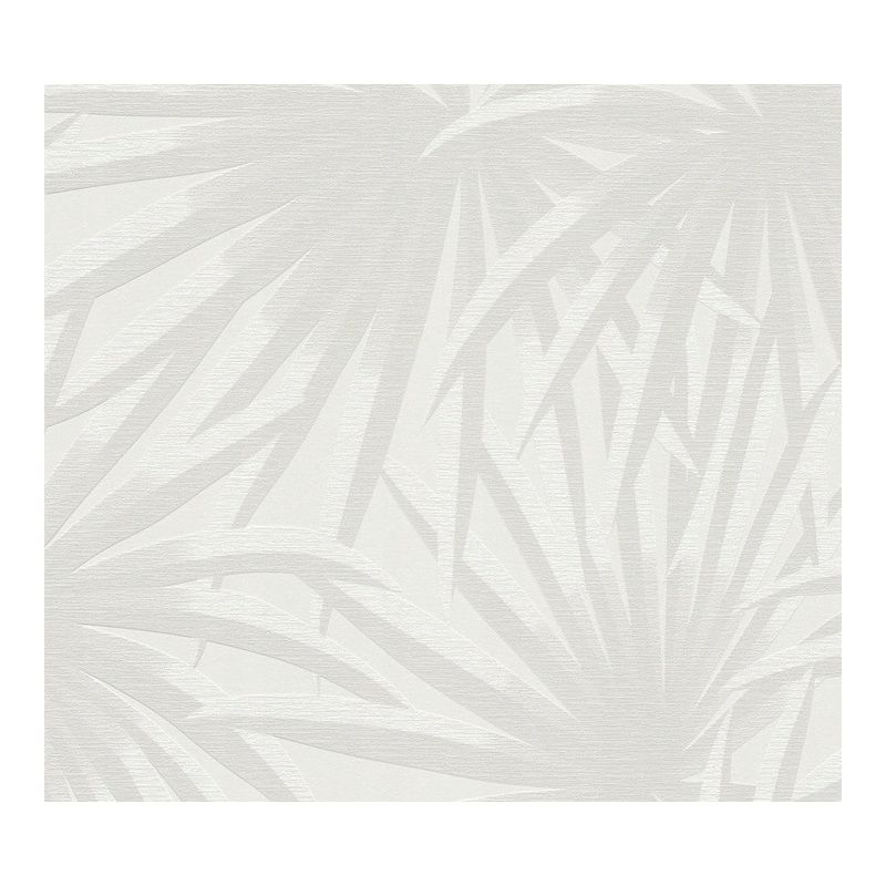 Tapeta 39338-1 palma siwe liście szara wzór botaniczny