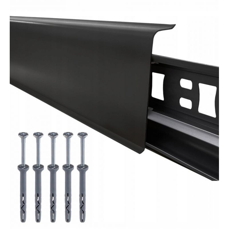 LISTWA PRZYPODŁOGOWA CZARNA 220 CZARNY MAT INDO 2,5MB + KOŁKI