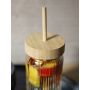 BIDON KUBEK szklany ze słomką bambusową 500 ml