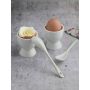 Zestaw kieliszków do jajek z łyżeczkami biały