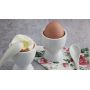 Zestaw kieliszków do jajek z łyżeczkami biały