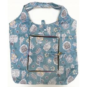 TORBA SKŁADANA EKO PORTFEL NA ZAKUPY ROŚLINY BŁĘKIT