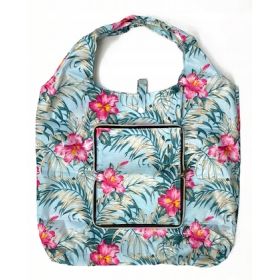 TORBA SKŁADANA EKO PORTFEL NA ZAKUPY TURKUS ROŚLINY