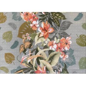 OBRUS CERATA GRUBA NA METRY SZARA GIRLANDA KWIATY